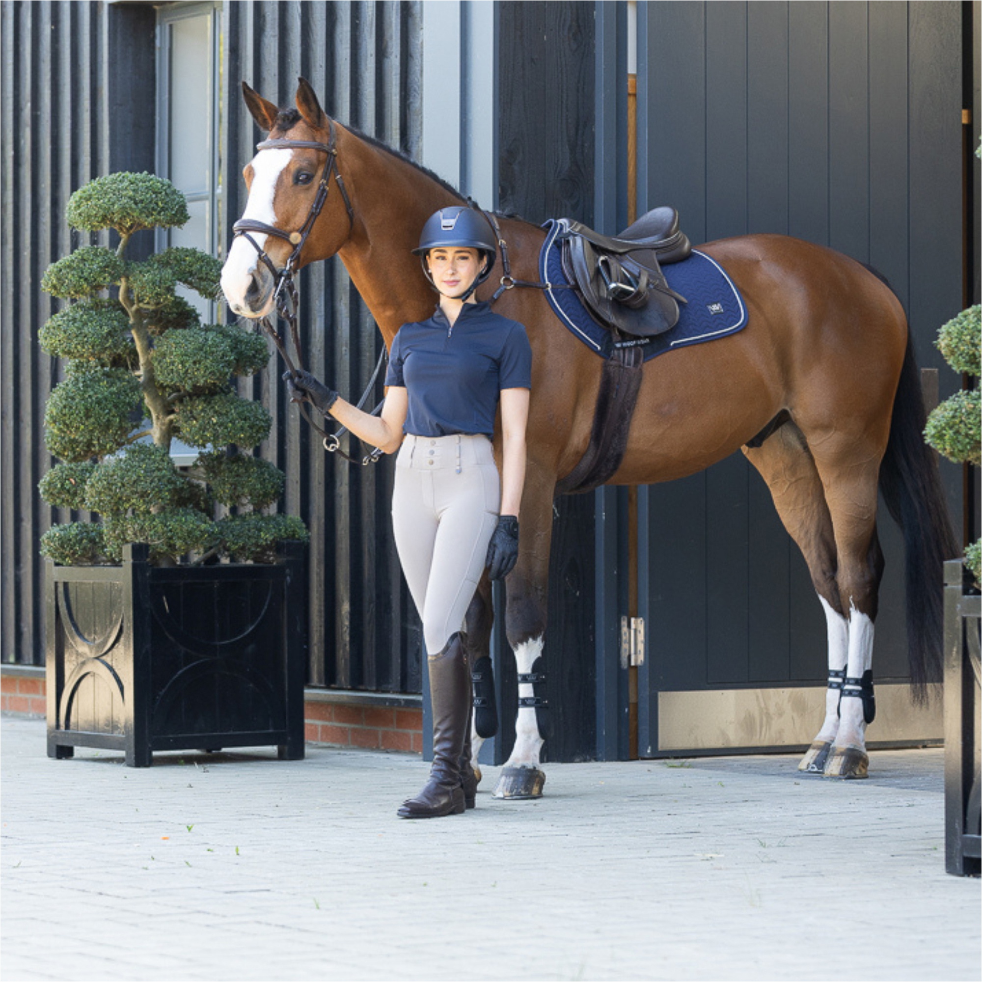 2025 Woof Wear Herringbone Close Contact Saddle Pad WS0044-NANA - Navy